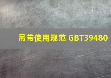 吊带使用规范 GBT39480